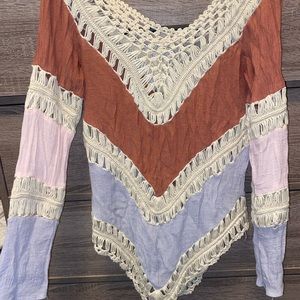 BOHO thrift find: knitted multicolor top